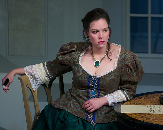 Natalie Broadway during a performance of BRCC's spring 2008 production of "Les Liaisons Dangereuses"